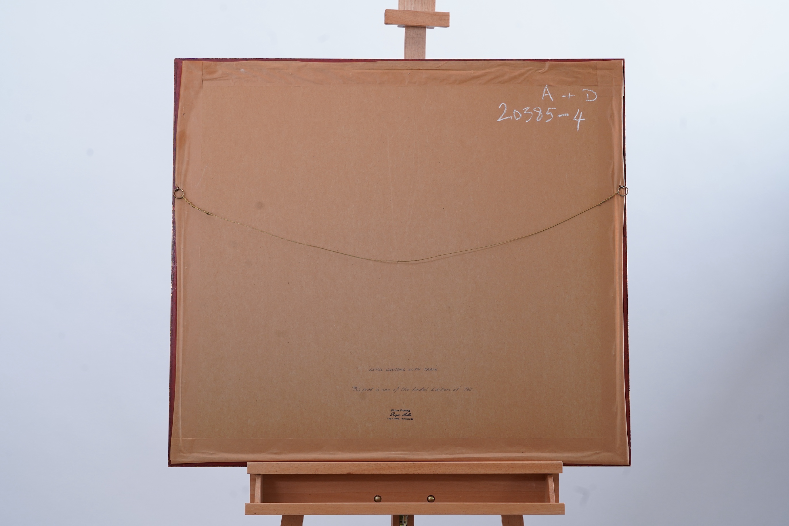 Laurence Stephen Lowry RBA, RA, 1887-1976, 'Level Crossing with Train'